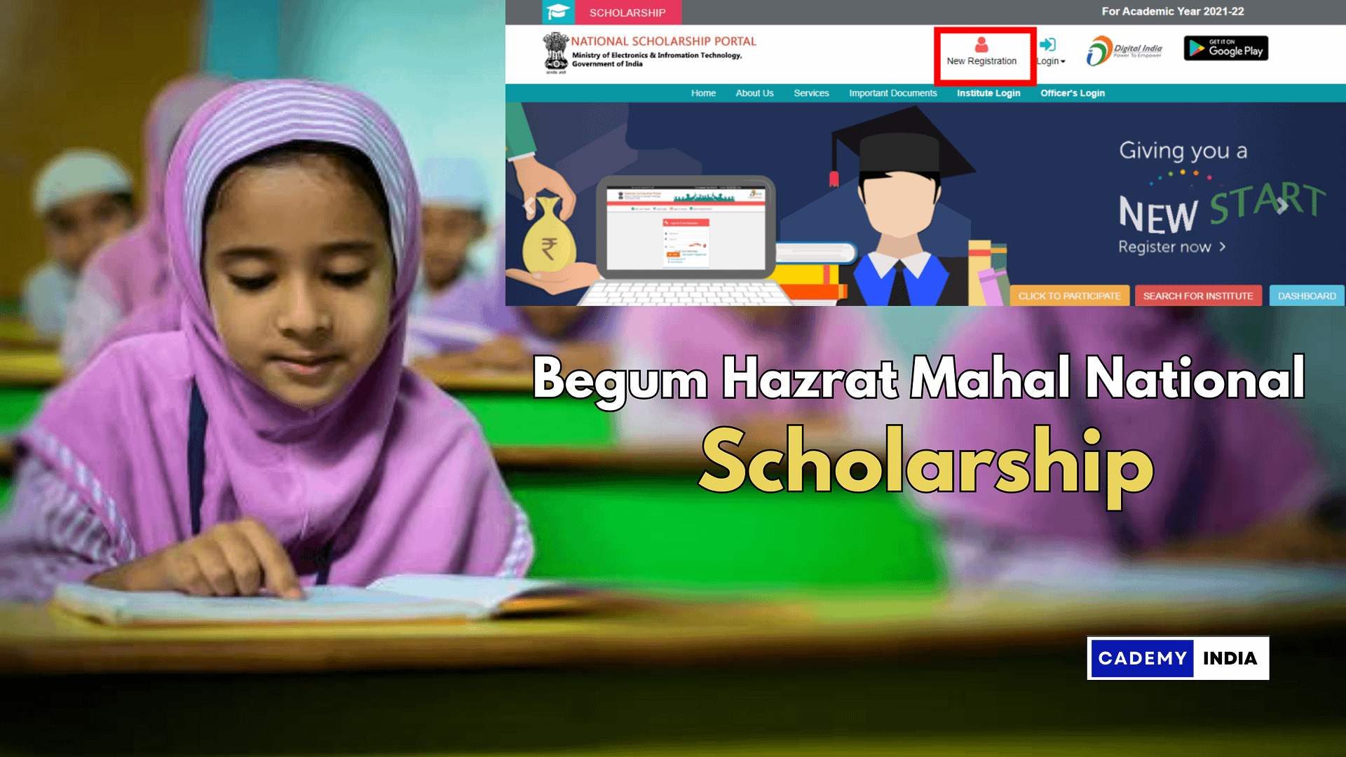 Begum Hazrat Mahal National Scholarship Empowering Girls’ Education: Apply Online for the 2023