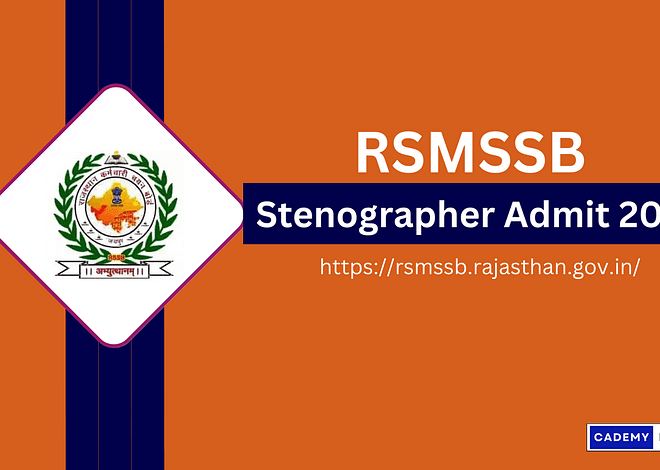 RSMSSB Stenographer Admit Card 2023 (OUT) Exam Date Released!