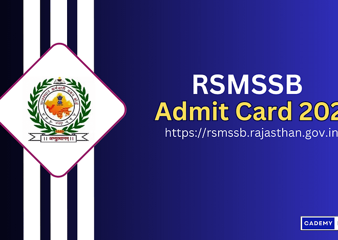 Exam Date & Call Letter for RSMSSB Sanganak Admit Card 2023 Download (Link Out)